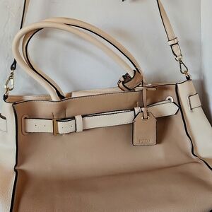 REED KRAKOFF boxer bag RK40 tan brown leather 13x17x5 2 handle satchel PURSE
